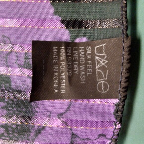 Purple Poppy Silk Feel Polyester Scarf Cottegacore Granny Chic Countrycore - Picture 5 of 6